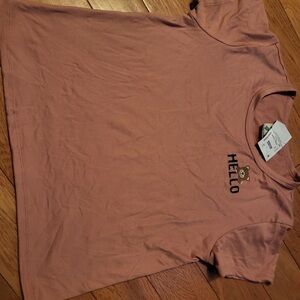 Girls mauve color hello/goodbye shirt brand new size large